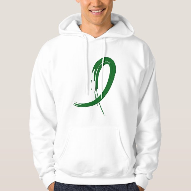 Liver Disease's Emerald Green Ribbon A4 Hoodie (Front)