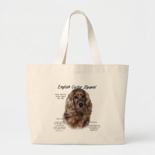 Liver English Cocker Spaniel History Large Tote Bag
