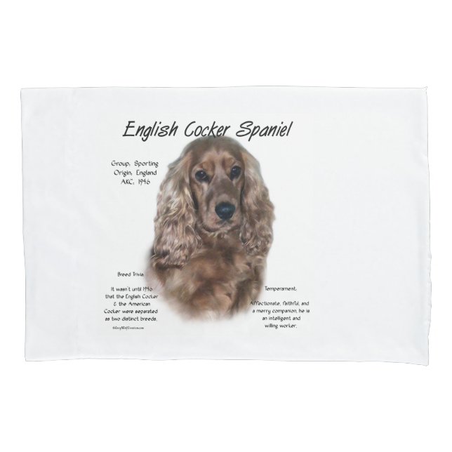 Liver English Cocker Spaniel History  Pillowcase (Front-Left)
