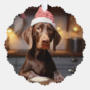 Liver German Shorthaired Pointer Christmas Cookies Ornament Card