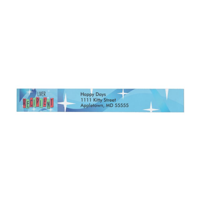 Liver Recipient, Green, Red, Blue Wraparound Address Label (Individual)