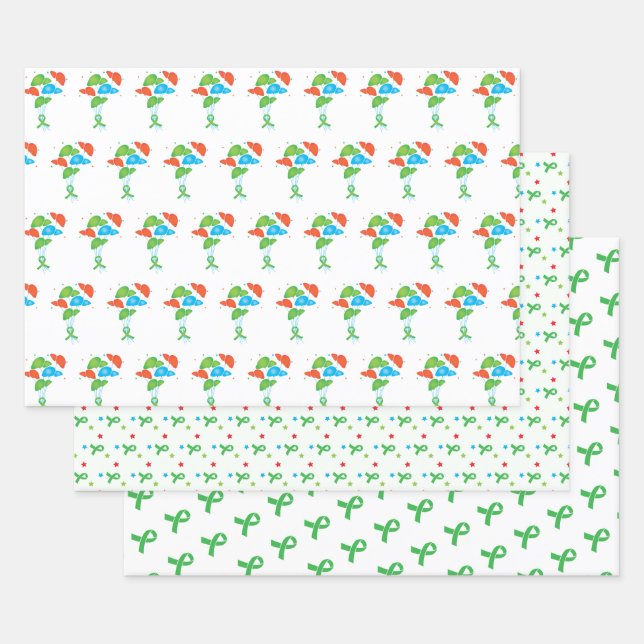 Liver Transplant Colourful  Wrapping Paper Sheet (Set)