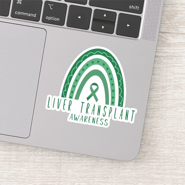 Liver transplant Green Rainbow Ribbon Awareness (Detail)