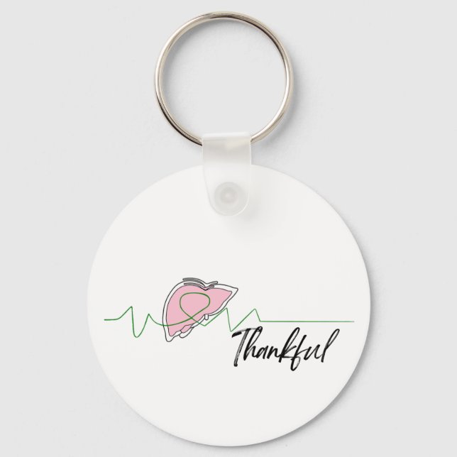 Liver transplant recipient survivor recovery gift keychain (Front)
