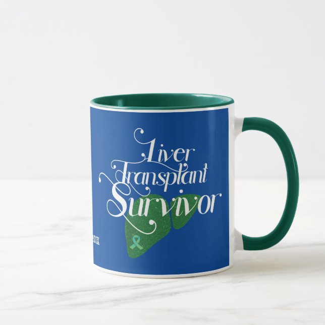 Liver Transplant Survivor Custom Coffee Mug (Right)