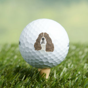 Liver & White English Springer Spaniel Golf Balls