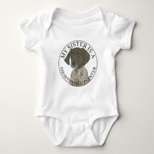 Liver & White German Shorthaired Pointer Big Sis Baby Bodysuit