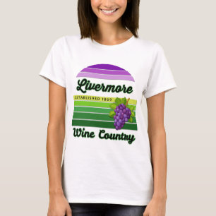 Livermore Wine Country Purple Green Stripes Grapes T-Shirt