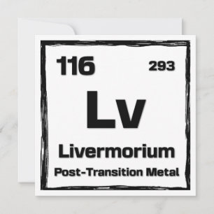 Livermorium (Lv) - Periodic Table of The Elements Card