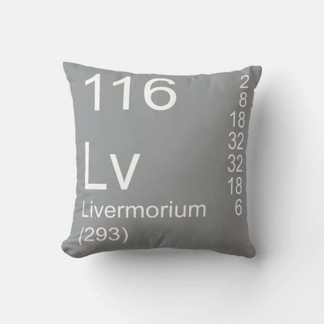 Livermorium Throw Pillow (Front)