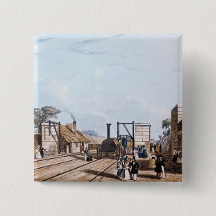 Liverpool and Manchester Railway: 2 Inch Square Button