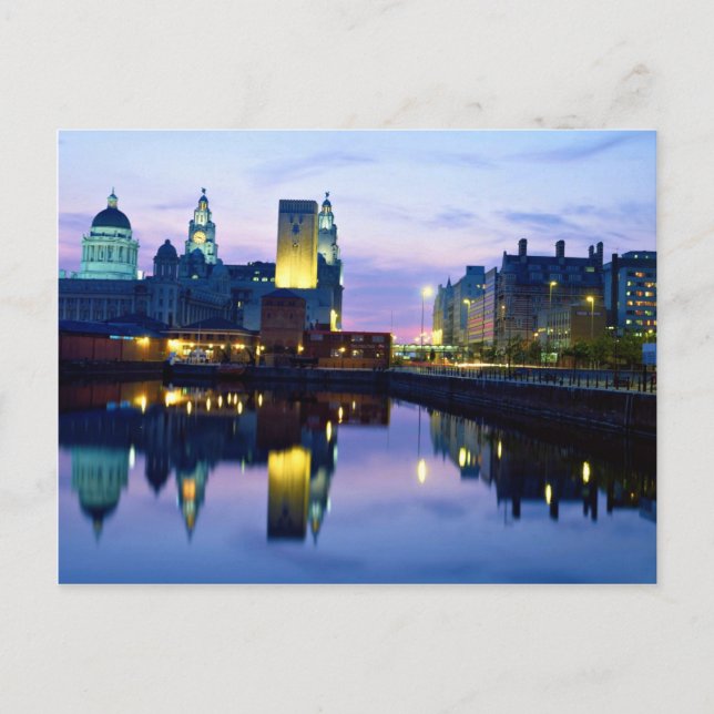 Liverpool at night, England Postcard (Front)