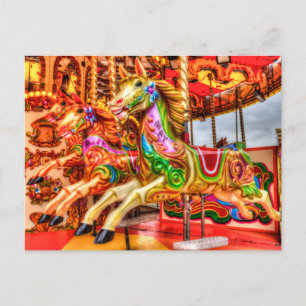 Liverpool Carousel  Holiday Postcard