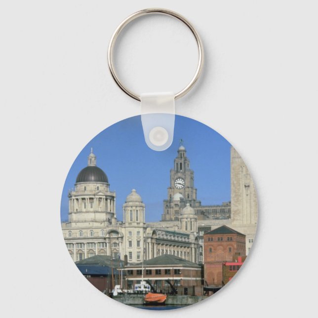 Liverpool city skyline, England, U.K. Keychain (Front)