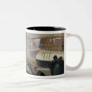 Liverpool Dockers at Dawn, 1903 Two-Tone Coffee Mug