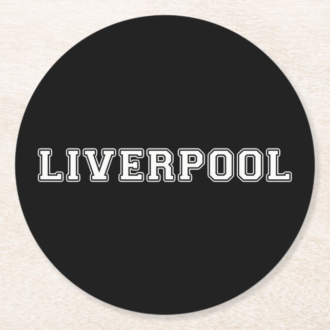 Liverpool England Round Paper Coaster (Front)
