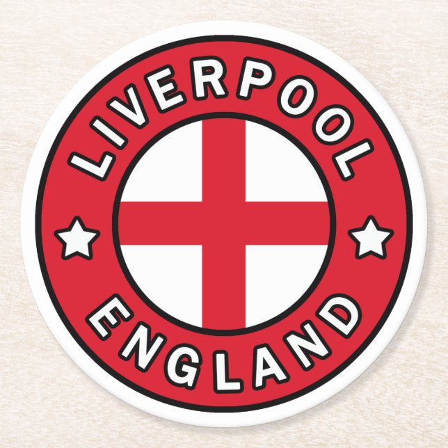 Liverpool England Round Paper Coaster (Front)