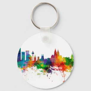 Liverpool England Skyline Keychain