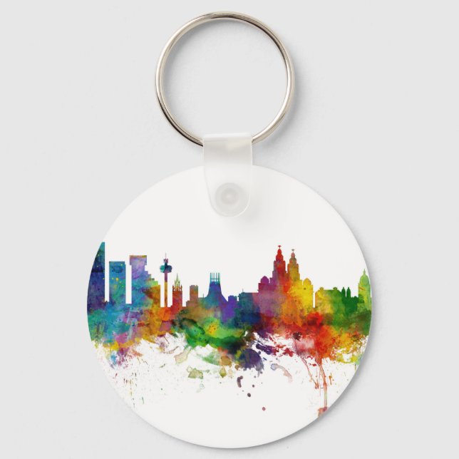 Liverpool England Skyline Keychain (Front)
