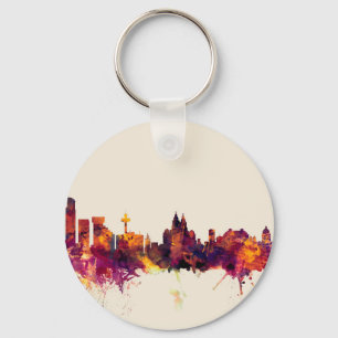 Liverpool England Skyline Keychain