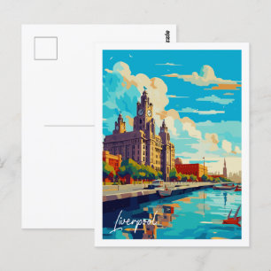 Liverpool England vintage travel  Postcard