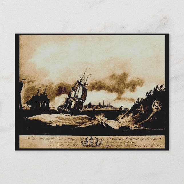 Liverpool from Perch Rock, 1797 Postcard (Front)