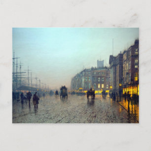 Liverpool from Wapping Vintage painting Postcard
