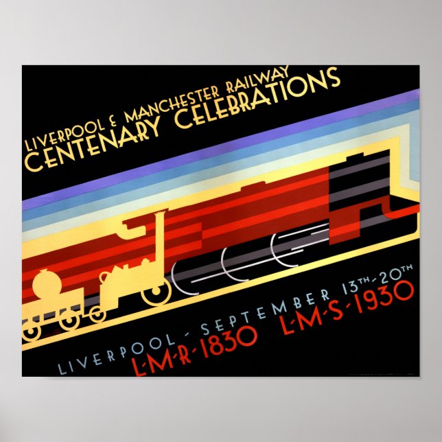 Liverpool Manchester Railway Vintage Poster (Front)