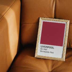 Liverpool Merseyside Red - White Border Poster