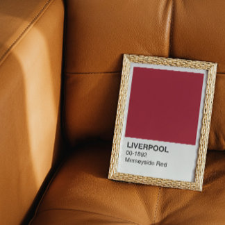 Liverpool Merseyside Red - White Border Poster