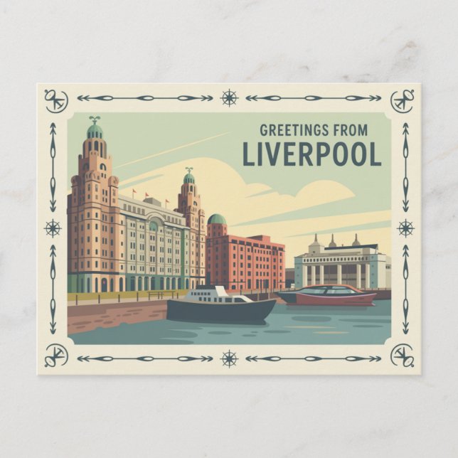 Liverpool Postcard Vintage Travel (Front)