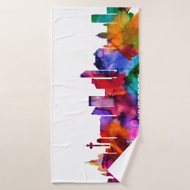 Liverpool Skyline (Serviette de bain)