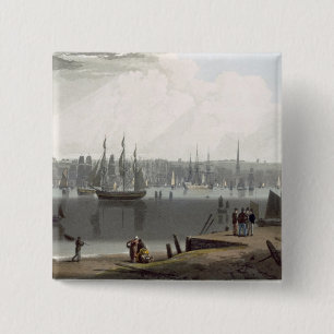 Liverpool, taken from the opposite side of the riv 2 inch square button