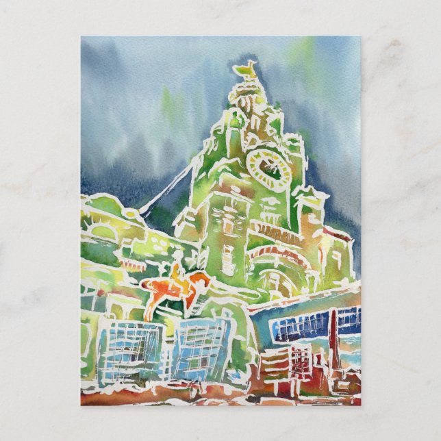 Liverpool watercolour postcard (Front)