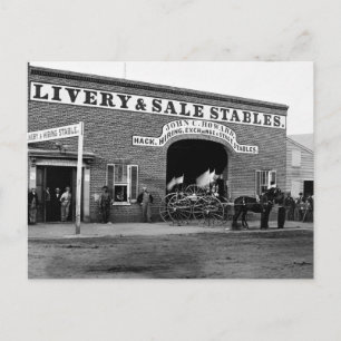 Livery Stable, 1865 Postcard