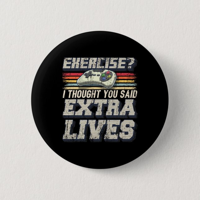 Lives Funny Video Game Controller Retro Gamer Boys 2 Inch Round Button (Front)