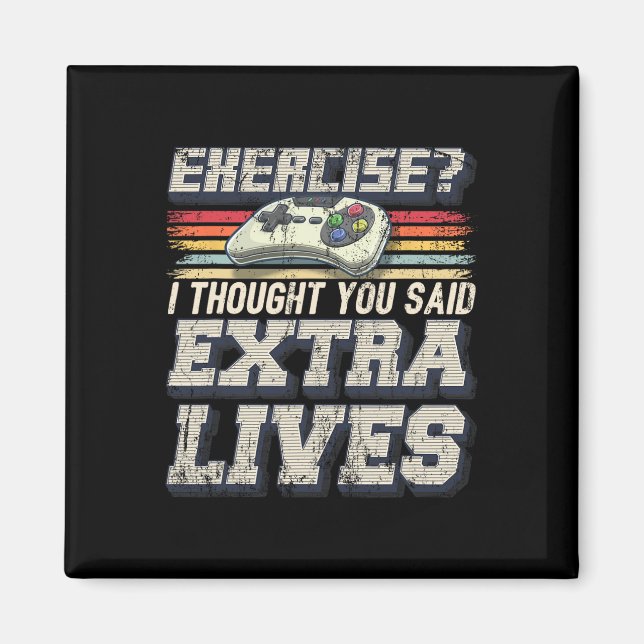 Lives Funny Video Game Controller Retro Gamer Boys Magnet (Front)