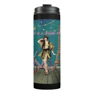 Lives In A Dream World Funky Altered Art Thermal Tumbler