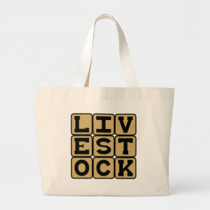 Livestock, Cattle Large Tote Bag