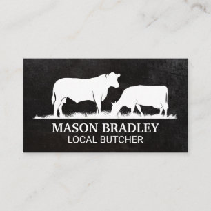 Livestock Eating Grass on The Farm Business Card