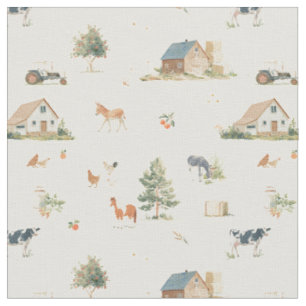 Livestock farmhouse - Donkey on the farm Fabric