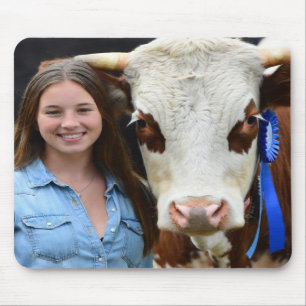 Livestock Show Cow Photo Customize Mouse Pad