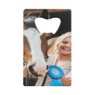 Livestock Show Horse Photo Customize Credit Card Bottle Opener