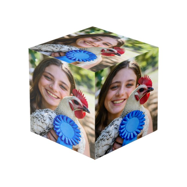 Livestock Show Poultry Photo Customize Cube (Front Angled)