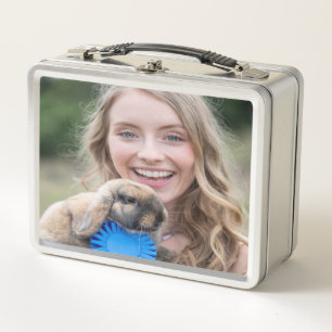 Livestock Show Rabbit Photo Customize Metal Lunch Box