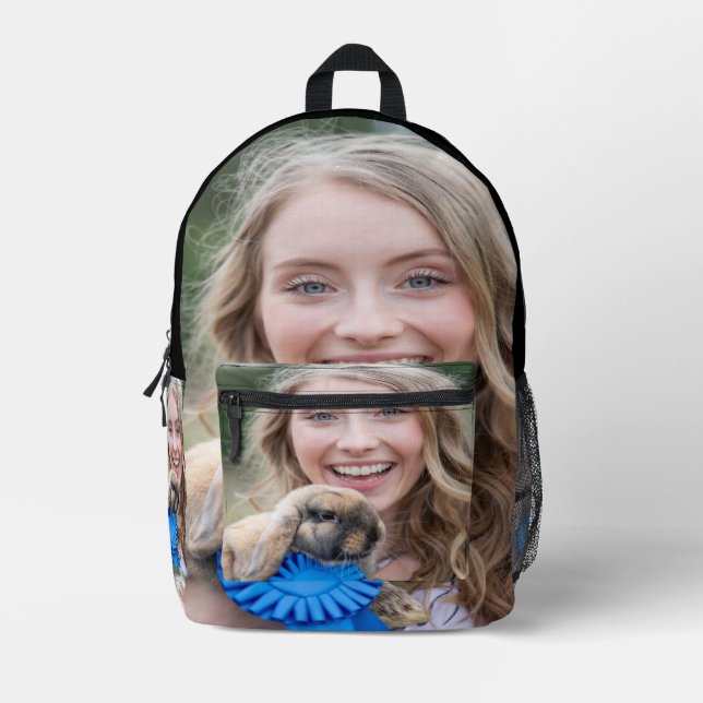 Livestock Show Rabbit Photo Customize Printed Backpack (Front)