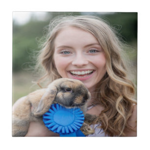 Livestock Show Rabbit Photo Customize Tile