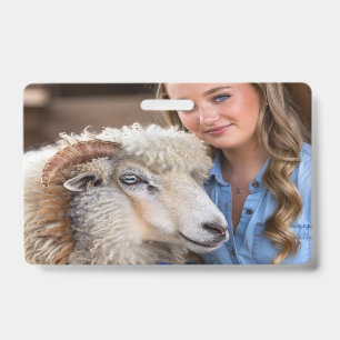 Livestock Show Sheep Photo Customize Badge