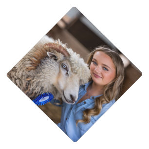 Livestock Show Sheep Photo Customize Graduation Cap Topper