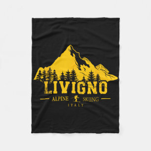 Livigno Italy Ski Resort Alpine Skiing Italian Alp Fleece Blanket